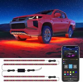 img 4 attached to 🌈 Govee Умные подсветки для автомобиля, RGB LED-подсветка для автомобиля с 16 миллионами цветов, 7 режимов сцены и режим музыки, дизайн с 2 линиями наружных подсветок для внедорожников, грузовиков, постоянного тока 12-24В.
