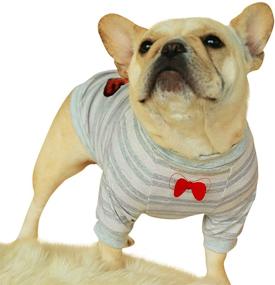 img 3 attached to 🐶 Stylish French Bulldog Stripe Cotton T-Shirt: Premium Puppy Apparel for Pet Dogs