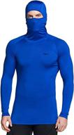 tsla men's thermal compression shirts hoodie with mask: ultimate winter sports base layer top for active running logo