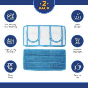 img 2 attached to 🧹 Premium Reusable Microfiber Mop Pads for Swiffer Sweeper - 2 Pack | Machine Washable, Durable & Compatible