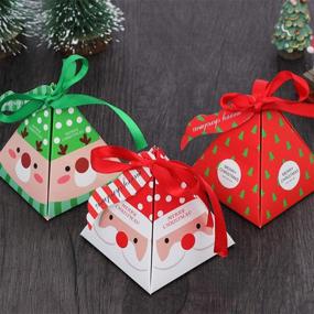 img 1 attached to TOPBATHY 30 Pcs Christmas Paper Boxes: Festive Gift Treat Boxes with Ribbons and Tag for Cakes, Goodies, Candy, Party Christmas, Weddings