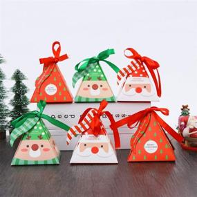 img 3 attached to TOPBATHY 30 Pcs Christmas Paper Boxes: Festive Gift Treat Boxes with Ribbons and Tag for Cakes, Goodies, Candy, Party Christmas, Weddings