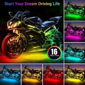 img 3 attached to Upgraded Dreamcolor RGBIC Motorcycle LED Light Kit - Ropelux App-Controlled with 🏍️ 4-Key RF Remote Control, DIY 16 Million Colors, Brake Light Sync, Waterproof (8 Pcs)