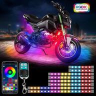 upgraded dreamcolor rgbic motorcycle led light kit - ropelux app-controlled with 🏍️ 4-key rf remote control, diy 16 million colors, brake light sync, waterproof (8 pcs) logo