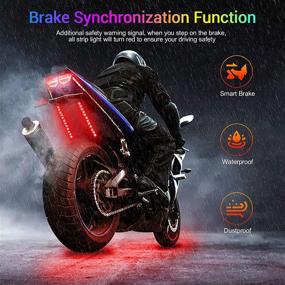 img 2 attached to Upgraded Dreamcolor RGBIC Motorcycle LED Light Kit - Ropelux App-Controlled with 🏍️ 4-Key RF Remote Control, DIY 16 Million Colors, Brake Light Sync, Waterproof (8 Pcs)