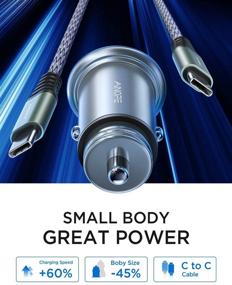 img 3 attached to AINOPE Super Mini USB C Car Charger - 36W Fast PD & QC 3.0 Dual Port Adapter - Compatible with iPhone, Galaxy - Silver