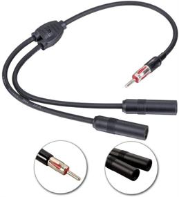 img 4 attached to 🚗 Улучшите свой автомобильный радиоопыт с HerMia Car Stereo AM & FM Антенны Connector: SMB Splitter Y адаптерный кабель, 1 мужской до 2 женских разъема для автомобильной антенны антенны.