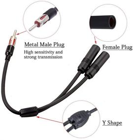 img 3 attached to 🚗 Улучшите свой автомобильный радиоопыт с HerMia Car Stereo AM & FM Антенны Connector: SMB Splitter Y адаптерный кабель, 1 мужской до 2 женских разъема для автомобильной антенны антенны.