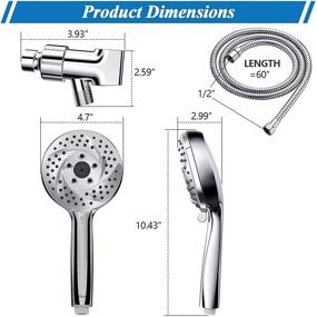 img 1 attached to 🚿 Atthomie 6 Settings High Pressure Detachable Shower Head with Handheld - Unique-Stylish Appearance, Latest Detail-Oriented Design, Adjustable Bracket and Extra Long Hose