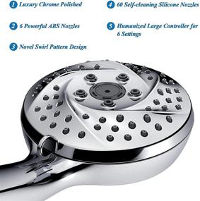 img 2 attached to 🚿 Atthomie 6 Settings High Pressure Detachable Shower Head with Handheld - Unique-Stylish Appearance, Latest Detail-Oriented Design, Adjustable Bracket and Extra Long Hose