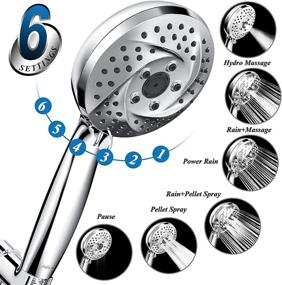 img 3 attached to 🚿 Atthomie 6 Settings High Pressure Detachable Shower Head with Handheld - Unique-Stylish Appearance, Latest Detail-Oriented Design, Adjustable Bracket and Extra Long Hose