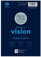 🎨 strathmore 640-56 vision watercolor pad, 6x9 tape bound, 30 sheets, white logo