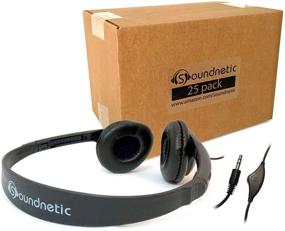 img 4 attached to 🎧 Budget Classroom Headphones, Stereo with Leatherette Earpads & Volume Control - Soundnetic SN-CCV 25 Pack