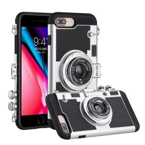 img 3 attached to 📷 Protective iPhone 7 Plus/8 Plus Case: Vintage 3D Camera Design with Long Strap Rope and Screen Protector (Black)