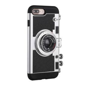 img 2 attached to 📷 Protective iPhone 7 Plus/8 Plus Case: Vintage 3D Camera Design with Long Strap Rope and Screen Protector (Black)