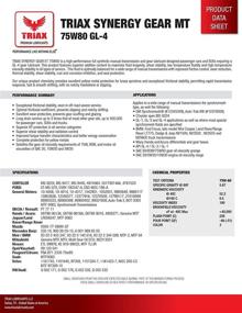 img 1 attached to 🔧 Triax Gear Max MT 75W-80 GL-4: Full Synthetic Manual Transmission and Gear Box Oil - Chrysler, Honda, and Toyota Compatible (1 Quart)