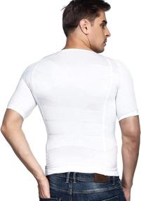 img 1 attached to 👕 Odoland Men's Body Slimming Shirt 3-Pack, Tummy Vest Thermal Compression Base Layer, Short Sleeve Shapewear for Slim Muscle