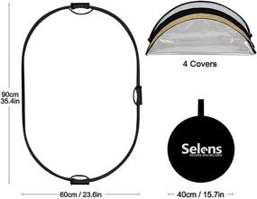 img 1 attached to Selens 5-in-1 Oval Reflector with Handle: Optimize Photography Lighting & Outdoor Shots with 24x36 inch Size