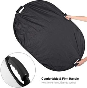 img 2 attached to Selens 5-in-1 Oval Reflector with Handle: Optimize Photography Lighting & Outdoor Shots with 24x36 inch Size