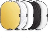 selens 5-in-1 oval reflector with handle: optimize photography lighting & outdoor shots with 24x36 inch size logo