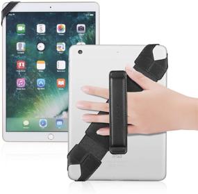 img 4 attached to Joylink IPad Hand Holder Strap With Pen Loop And 360°Swivel Leather Handle Grip Elastic Belt For 10