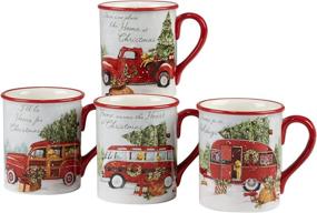 img 2 attached to 🎄 Christmas Mulicolored Certified International 22783SET4: The Perfect Festive Tableware Set