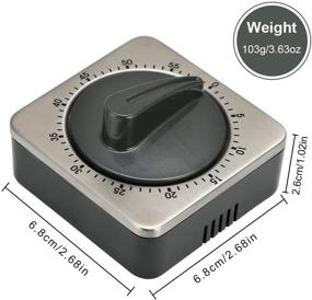 img 1 attached to Searon Kitchen Countdown Timer - Magnetic 60 Minute Wind-Up Mechanical Timer - Stainless Steel - Ideal for Home Baking and Cooking - Gray Color