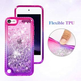 img 2 attached to 📱 Ruky Quicksand Glitter Liquid Floating Case for iPod Touch 5th, 6th, 7th Generation - Pink Purple - Cute & Flexible iPod Cover for Girls