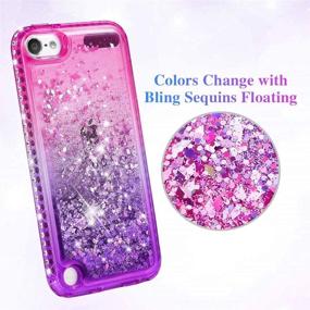 img 3 attached to 📱 Ruky Quicksand Glitter Liquid Floating Case for iPod Touch 5th, 6th, 7th Generation - Pink Purple - Cute & Flexible iPod Cover for Girls