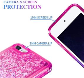 img 1 attached to 📱 Ruky Quicksand Glitter Liquid Floating Case for iPod Touch 5th, 6th, 7th Generation - Pink Purple - Cute & Flexible iPod Cover for Girls