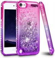 📱 ruky quicksand glitter liquid floating case for ipod touch 5th, 6th, 7th generation - pink purple - cute & flexible ipod cover for girls логотип