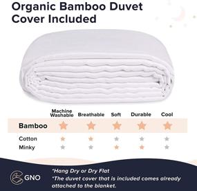 img 2 attached to 🛏️ GNO Premium Adult Weighted Blanket with Removable Bamboo Cover - 12 Lbs, Full Size - Cooling Cotton & Glass Beads - Organic Heavy Blanket - USA Designed - White