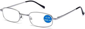 img 2 attached to 👓 Viscare Metal Full Rim Reading Glasses: 3-Pair Bundle with Spring Hinges for Enhanced Comfort and Durability