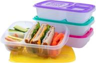 🍱 easylunchboxes - bento lunch boxes (set of 4, brights) - reusable 3-compartment food containers for school, work, and travel логотип