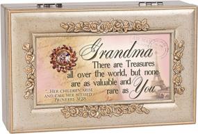 img 2 attached to Cottage Garden Grandma Silver Champagne Petite Rose Music Box with Amazing Grace Melody