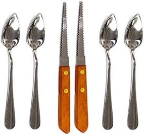 img 4 attached to 🥄 Set of 4 Stainless Steel Grapefruit Spoons and 2 Serrated Edge Grapefruit Knives
