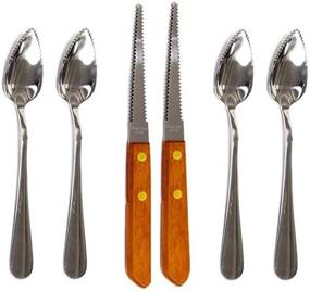 img 2 attached to 🥄 Set of 4 Stainless Steel Grapefruit Spoons and 2 Serrated Edge Grapefruit Knives