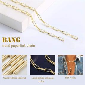 img 3 attached to 📎 12-Foot Gold Plated Brass Paperclip Chain Link Necklace Bulk by ALEXCRAFT - Dainty 14K Jewelry Making Supplies