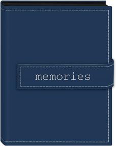 img 4 attached to Pioneer Blue Mini Photo Album with Embroidered 'Memories' Strap, 36-Pocket 4x6-Inch Leatherette Cover