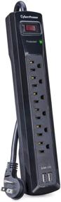 img 4 attached to ⚡️ CyberPower CSP604U Professional Surge Protector: 6 Outlets, 2 USB Charge Ports, 1200J/125V, 4ft Power Cord