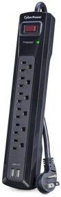 img 2 attached to ⚡️ CyberPower CSP604U Professional Surge Protector: 6 Outlets, 2 USB Charge Ports, 1200J/125V, 4ft Power Cord