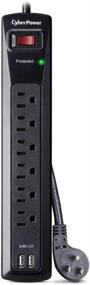 img 3 attached to ⚡️ CyberPower CSP604U Professional Surge Protector: 6 Outlets, 2 USB Charge Ports, 1200J/125V, 4ft Power Cord