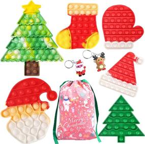 img 4 attached to 🎄 Christmas Sensory Popper Stockings with Keychain