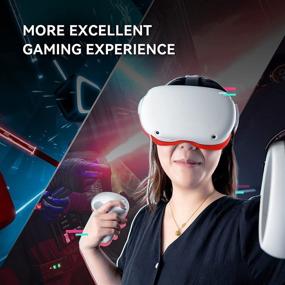 img 2 attached to 🔴 CNBEYOUNG Oculus Quest 2 VR Face Cover and Lens Cover: Sweatproof Silicone Face Pad Mask & Cushion (Red)