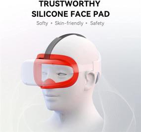 img 1 attached to 🔴 CNBEYOUNG Oculus Quest 2 VR Face Cover and Lens Cover: Sweatproof Silicone Face Pad Mask & Cushion (Red)