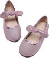 👧 deerbunny toddler/little kid girl's dress mary jane ballet flats: stylish bow flower girl wedding party ballerina shoes logo