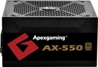 💪 apexgaming ax-550 psu: new 2020 high performance 550w 80+ bronze certified silent gaming power supply with anti-vibration technology logo
