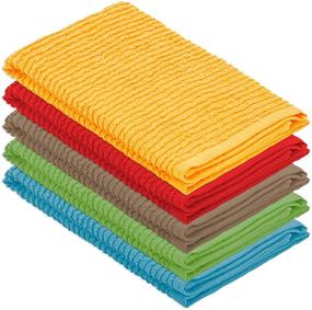 img 1 attached to 🧽 DecorRack 5 Pack Small Kitchen Dish Towels - 100% Cotton Cleaning Cloths for Dishes, Kitchen, Bar, Counter & Car - 12 x 12 Inch, Assorted Colors
