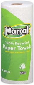 img 2 attached to 🧻 Marcal Paper Towels 100% Recycled 2-Ply: 60 Sheets Per Roll - Case of 15 Individually Wrapped Green Seal Certified 06709