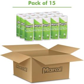 img 3 attached to 🧻 Marcal Paper Towels 100% Recycled 2-Ply: 60 Sheets Per Roll - Case of 15 Individually Wrapped Green Seal Certified 06709